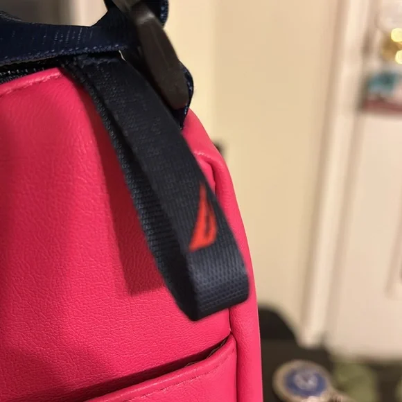 Nautica Vibrant Pink Crossbody Bag with Navy Accents - Picture 10 of 14